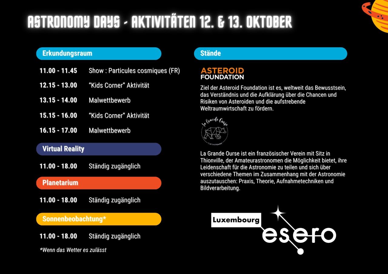 ASTRONOMY DAYS 2024 (12 & 13 Okt) Science Center